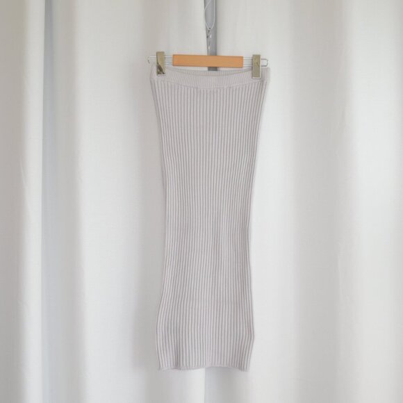 Shop 437 Ribbed Knit Grey Midi Skirt Sz S - Picture 2 of 7